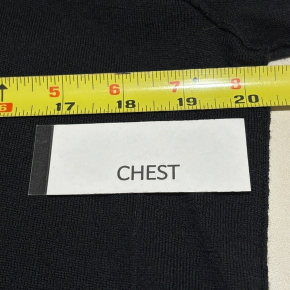 John Varvatos Men’s Knit Merino Wool Sweater Sz L Black V-Neck Preppy Pullover - Picture 7 of 8